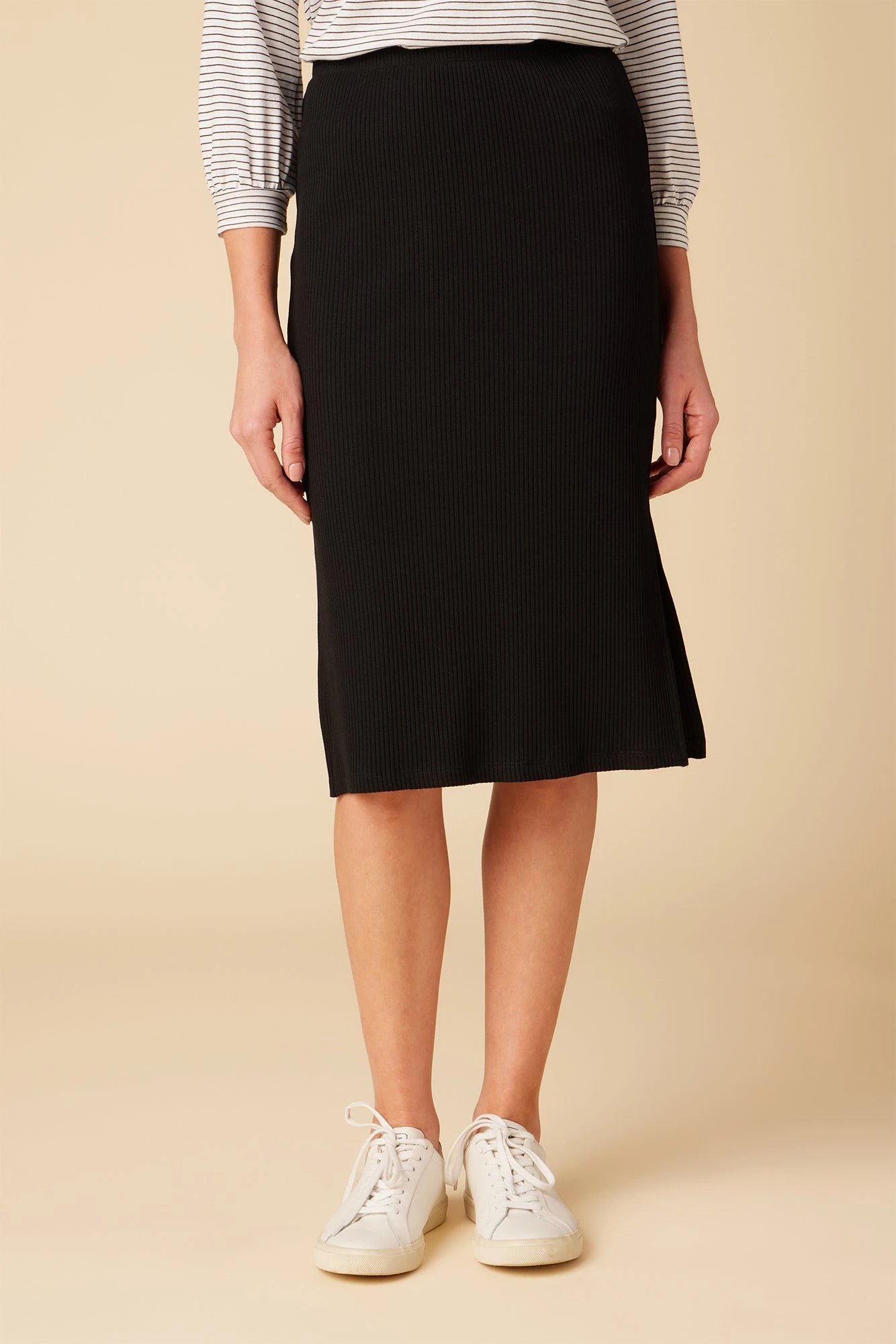 Vindy Paris Rib Skirt - Black 1 Vindy Paris Rib Skirt - Black