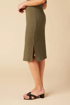 Vindy Paris Rib Skirt - Calla Green -Outlet Sleek Vest Store 0054 Vindy Calla Green 2