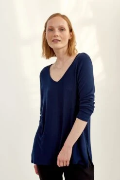 Celine 3/4 Sleeve Dream Rib Tee - Ocean