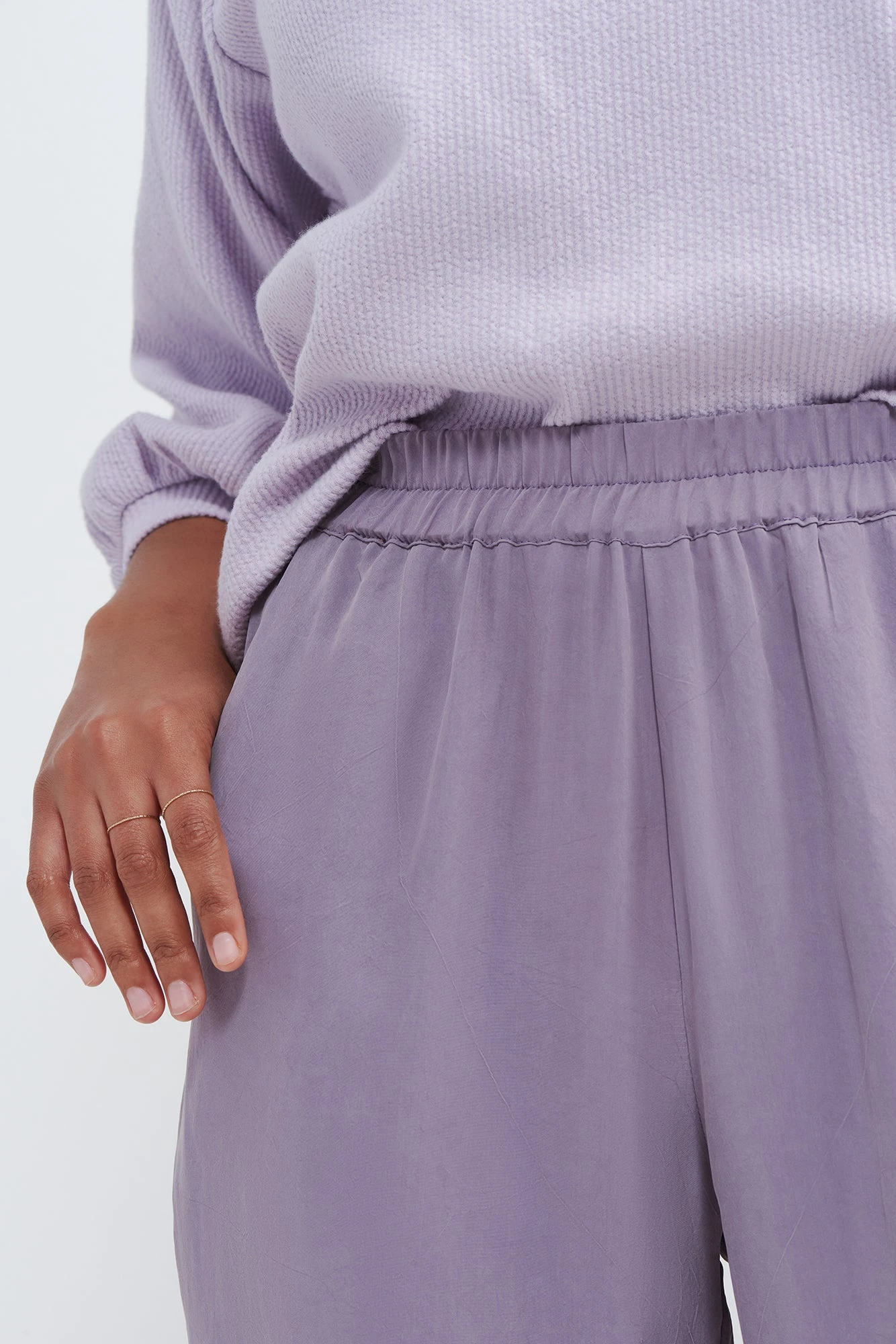 Henri Cupro Joggers - Lilac 5 Henri Cupro Joggers - Lilac - Image 5