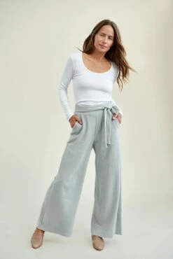 Coco Cloud Rib Pants - Dove - ReAmour