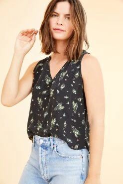 Tori Silk Tank -Outlet Sleek Vest Store 0211ToriBolinasFloral 6682 web