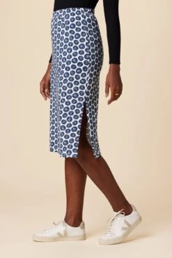 Vindy Reverie Knit Skirt - Calico Navy -Outlet Sleek Vest Store 0220 Vindy Calico Navy 2