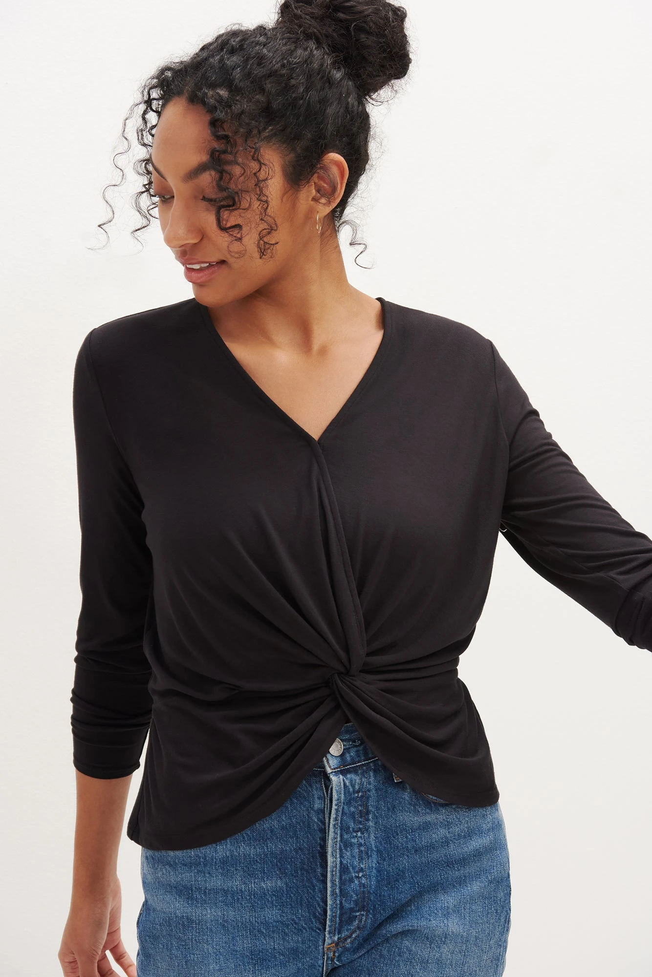 Stinson Long Sleeve Dream Knit Tee - Black 1 Stinson Long Sleeve Dream Knit Tee - Black