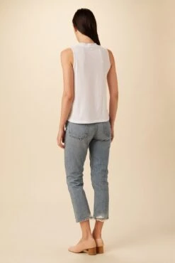 Victoria Reverie Slub Top - White -Outlet Sleek Vest Store 0314 Victoria White 3