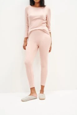 Magda Cropped Dream Rib Leggings - Rose