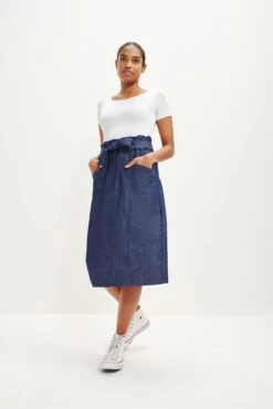 Romy Denim Skirt -Outlet Sleek Vest Store 0342 Romy Denim 0436 web