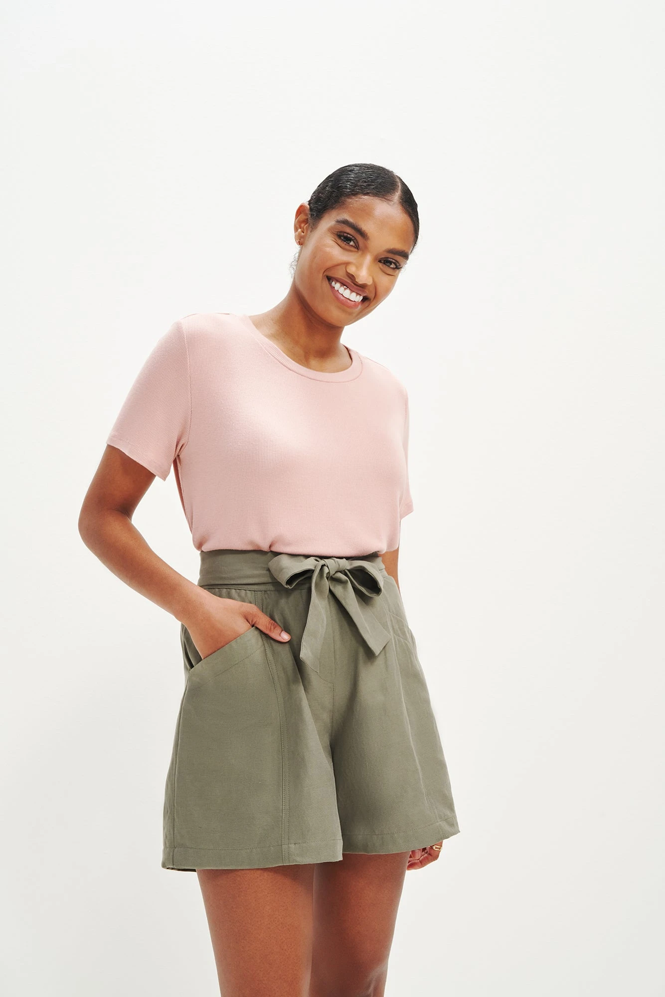 Berkeley Dream Rib Tee - Rose 1 Berkeley Dream Rib Tee - Rose