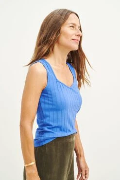 Bettina Ribbed Tank - Lapis - ReAmour -Outlet Sleek Vest Store 0384 Bettina Lapis 1436 web ff1f715a a281 4ae8 9c85 e0f288e98eed