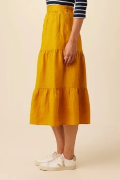 Jill Linen Skirt - Sunflower -Outlet Sleek Vest Store 0404 Jill Sunflower 2