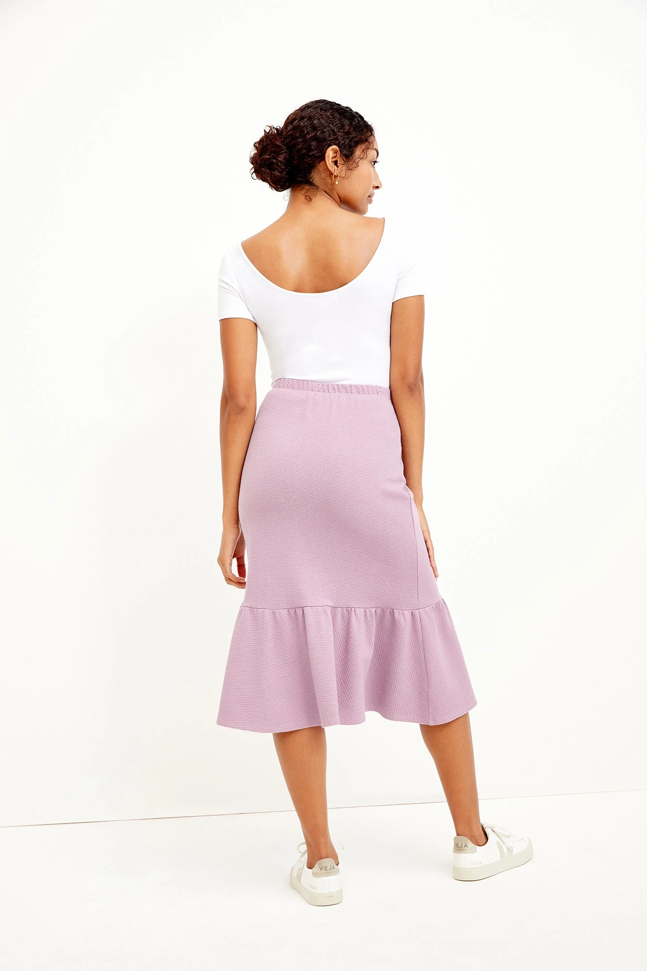 Melia Scallop Knit Skirt - Lavender 2 Melia Scallop Knit Skirt - Lavender - Image 2