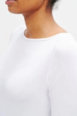 Francoise 3/4 Sleeve Dream Knit Tee - White -Outlet Sleek Vest Store 0422 3Q Slv Francoise White 1127 web 26551826 8bfc 4e2e bbd9 813ed95669e8