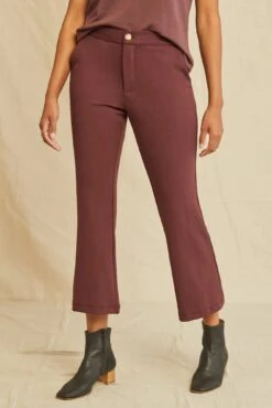 Beatrice Cropped Flare Pant -Outlet Sleek Vest Store 0429 Beatrice Cropped Flare Mocha 3130 web