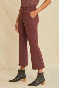 Beatrice Cropped Flare Pant -Outlet Sleek Vest Store 0429 Beatrice Cropped Flare Mocha 3167 web