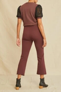 Beatrice Cropped Flare Pant -Outlet Sleek Vest Store 0429 Beatrice Cropped Flare Mocha 3180 web