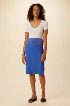 Zio Ribbed Skirt - Lapis -Outlet Sleek Vest Store 0464 Zio Lapis 5