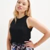 Leomie Paris Rib Tank - Black - ReAmour