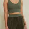 Rosa Paris Rib Tank - Calla Green