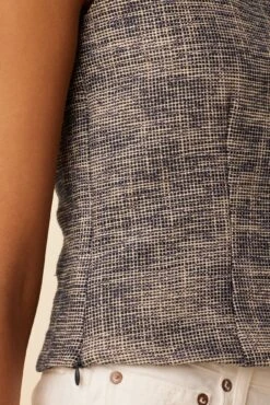 Kinsley Upcycled Top - Navy -Outlet Sleek Vest Store 0531 Kinsley Navy Boucle 4