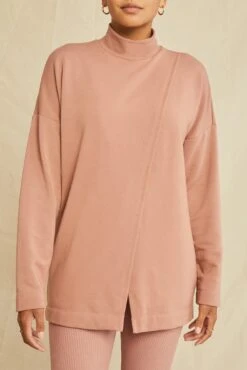 Alba Luxe Fleece Turtleneck - Quartz