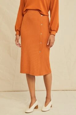 Gadot Paris Rib Skirt - Umber