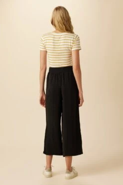 Salice Mixed Cupro Pants - Black -Outlet Sleek Vest Store 0721 Salice Mixed Media Black 3