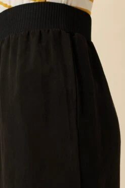 Salice Mixed Cupro Pants - Black -Outlet Sleek Vest Store 0721 Salice Mixed Media Black 5