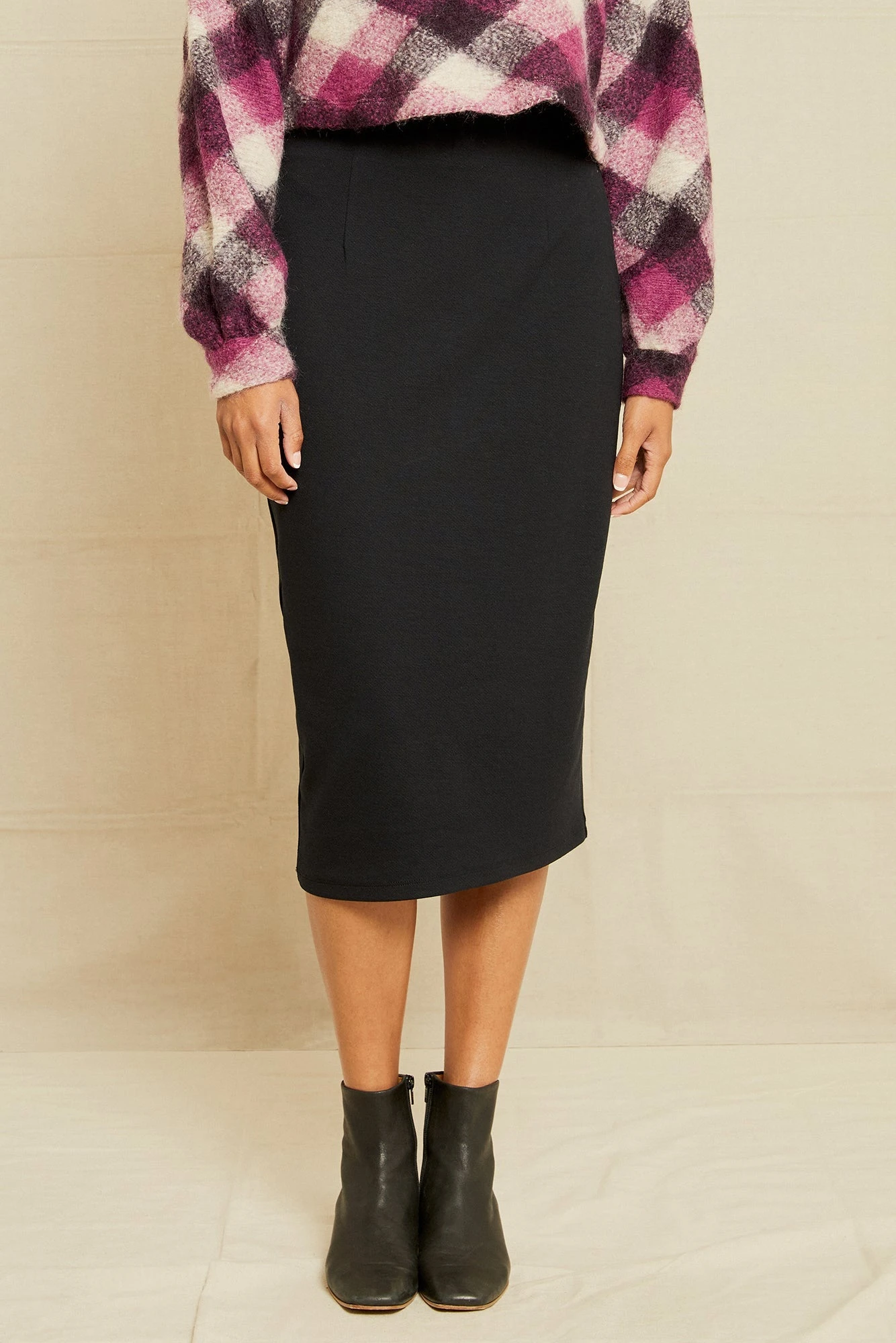 Alice Ponte Midi Skirt - Black 1 Alice Ponte Midi Skirt - Black