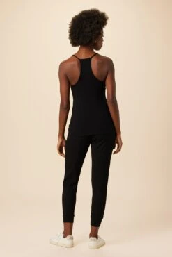 Jada Dream Rib Tank - Black -Outlet Sleek Vest Store 09 1329 Jada Dream Rib Black 3