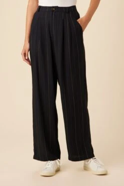 Holland Viscose Pant - Navy Stripe -Outlet Sleek Vest Store 10035R1 Holland Navy Stripe 1