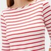 Francoise 3/4 Sleeve Dream Knit Tee - Red Poppy Stripe