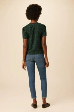 Odilia Reverie Knit Tee - Forest Leopard -Outlet Sleek Vest Store 10089 Odilia Reverie Forest Leopard 3