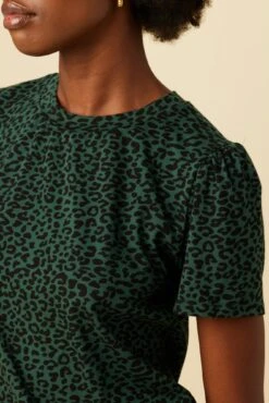 Odilia Reverie Knit Tee - Forest Leopard -Outlet Sleek Vest Store 10089 Odilia Reverie Forest Leopard 4