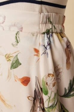 Blaze Washable Silk Skirt - Botanic Floral Ivory -Outlet Sleek Vest Store 10227 Blaze Silk Lined Botanic Floral Ivory 5