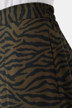 Ollie Washable Silk Skirt - Zebra Green Black -Outlet Sleek Vest Store 10235 Ollie Silk Zebra Green Black 5