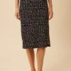 Vindy Viscose Knit Skirt - Valencia Dot Black