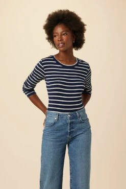 Berkeley Long Sleeve Dream Knit Tee - Basque Stripe