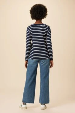 Berkeley Long Sleeve Dream Knit Tee - Basque Stripe -Outlet Sleek Vest Store 10 0108 LS Berkeley Basque Stripe 3