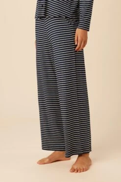 Lark Dream Knit Pajama Pants - Navy And White -Outlet Sleek Vest Store 12 0236 Lark Harbor Amsterdam Stripe Navy White 2