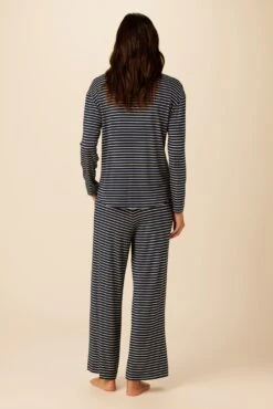 Lark Dream Knit Pajama Pants - Navy And White -Outlet Sleek Vest Store 12 0236 Lark Harbor Amsterdam Stripe Navy White 3