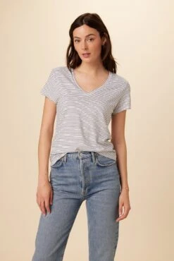 Joline Tee - Gigi White Stripe