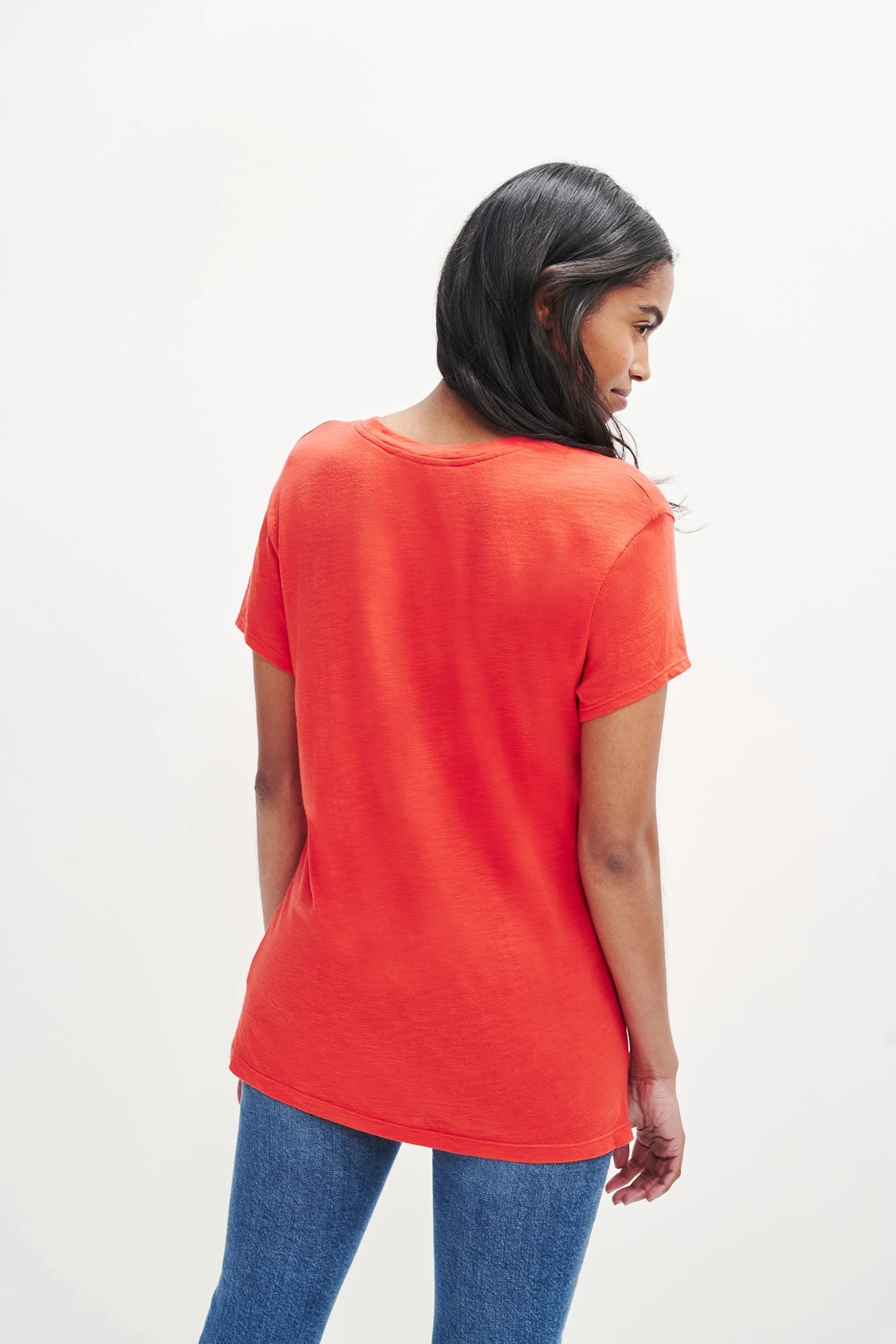 Leif Reverie Slub Tee - Carmine 4 Leif Reverie Slub Tee - Carmine - Image 4