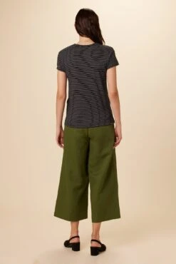 Leif Tencel Slub Tee - Gigi Black Stripe -Outlet Sleek Vest Store 1335 Leif Gigi Stripe Black 3