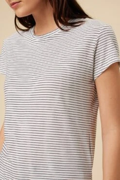 Leif Tencel Slub Tee - Gigi White Stripe -Outlet Sleek Vest Store 1335 Leif Gigi Stripe White 4