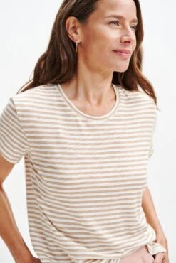 Leif Reverie Slub Tee - Soleil Stripe Tan -Outlet Sleek Vest Store 1335 Leif Soliel Stripe Tan Ivory 1271 web e3f86b14 b59c 4174 becc c9475e5450ab