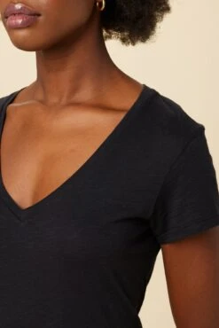 Joline Reverie Slub Tee - Black -Outlet Sleek Vest Store 14 1334 Joline Black 4