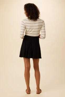 Evelyn Provence Rib Skirt - Black -Outlet Sleek Vest Store 1551 Evelyn Provence Black 3