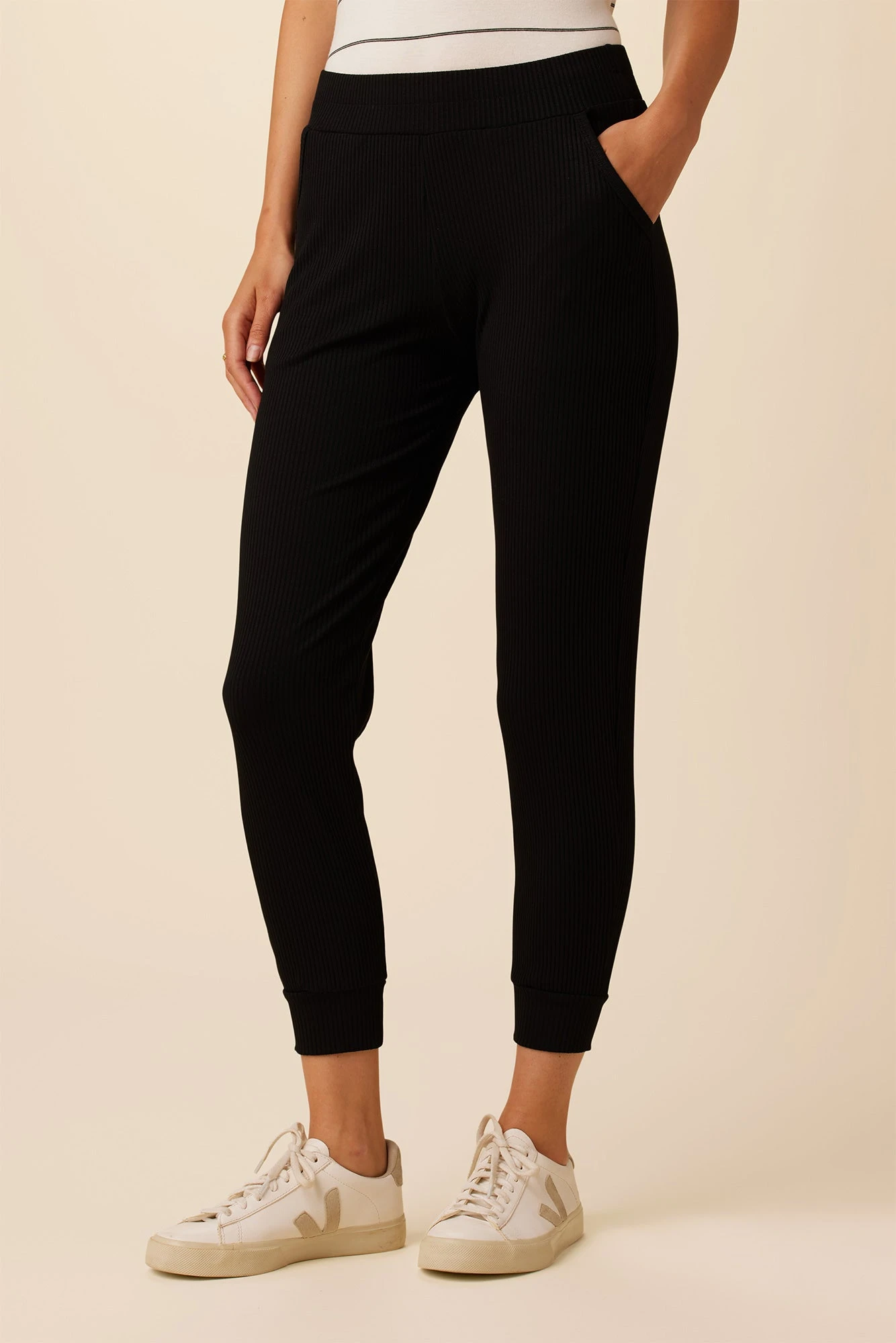 Skylar Paris Rib Joggers - Black 1 Skylar Paris Rib Joggers - Black