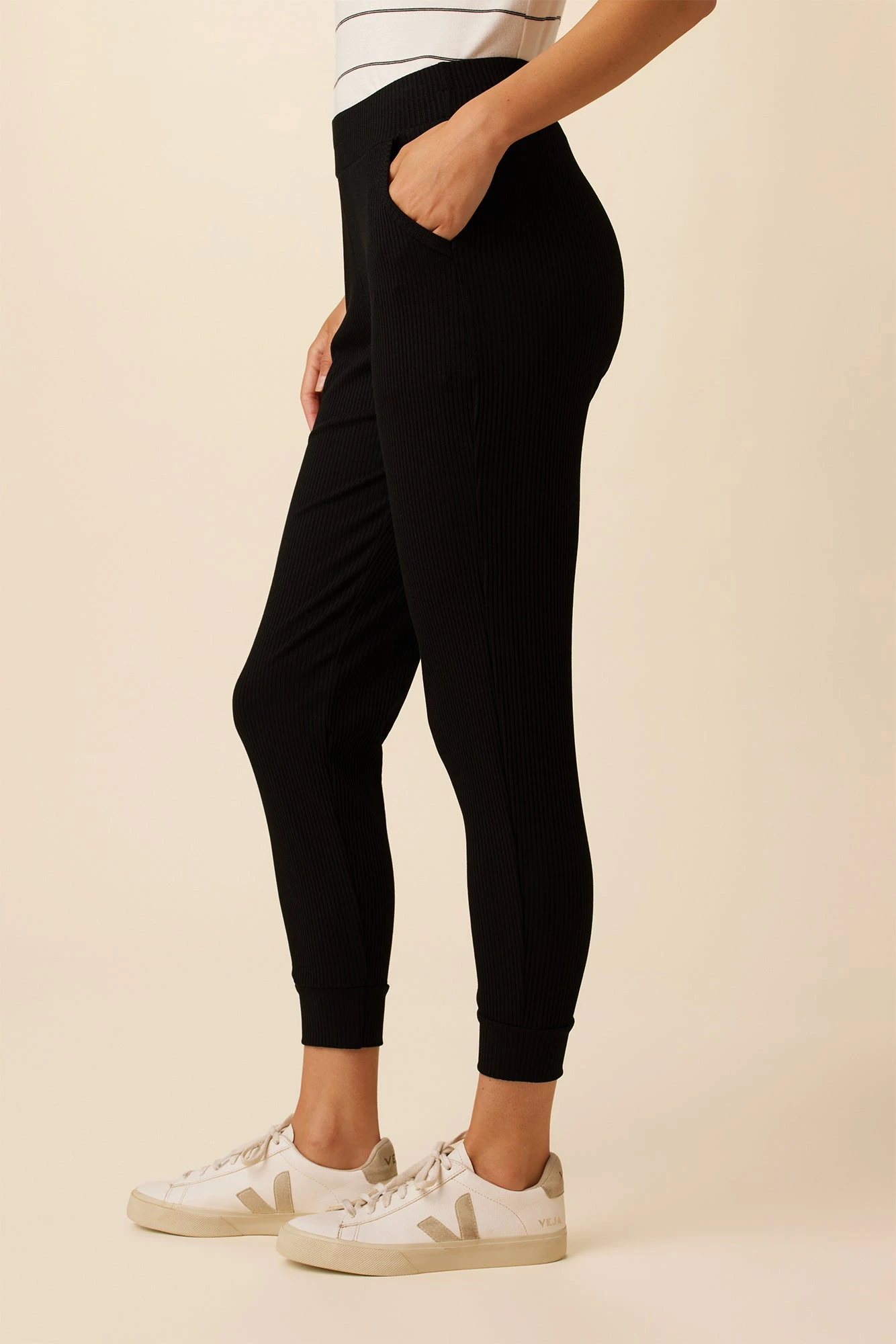 Skylar Paris Rib Joggers - Black 3 Skylar Paris Rib Joggers - Black - Image 3