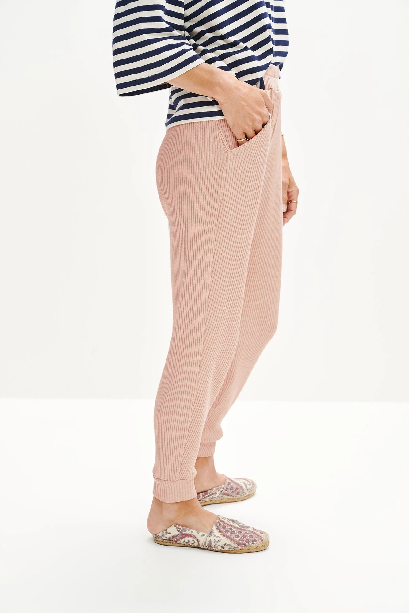 Skylar Paris Rib Joggers - Rose 2 Skylar Paris Rib Joggers - Rose - Image 2